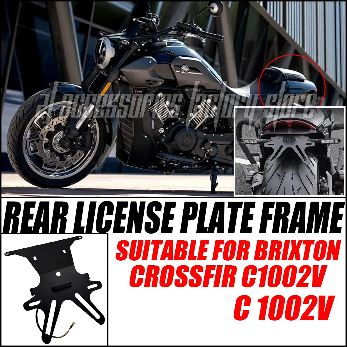 New Brixton Crossfire Exclusive Motorcycle License Plate Rear Bracket for Brixton Crossfire C1002V