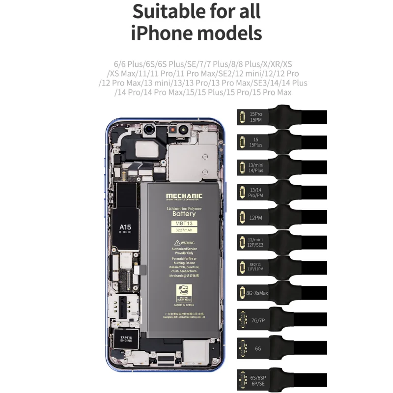 MECHANIC Power Pro Max 2.0 tipe-c Inpufor iPhoneX-15PM Boot satu tombol Motherboard aktivasi kabel tes catu daya dengan 15 FPC