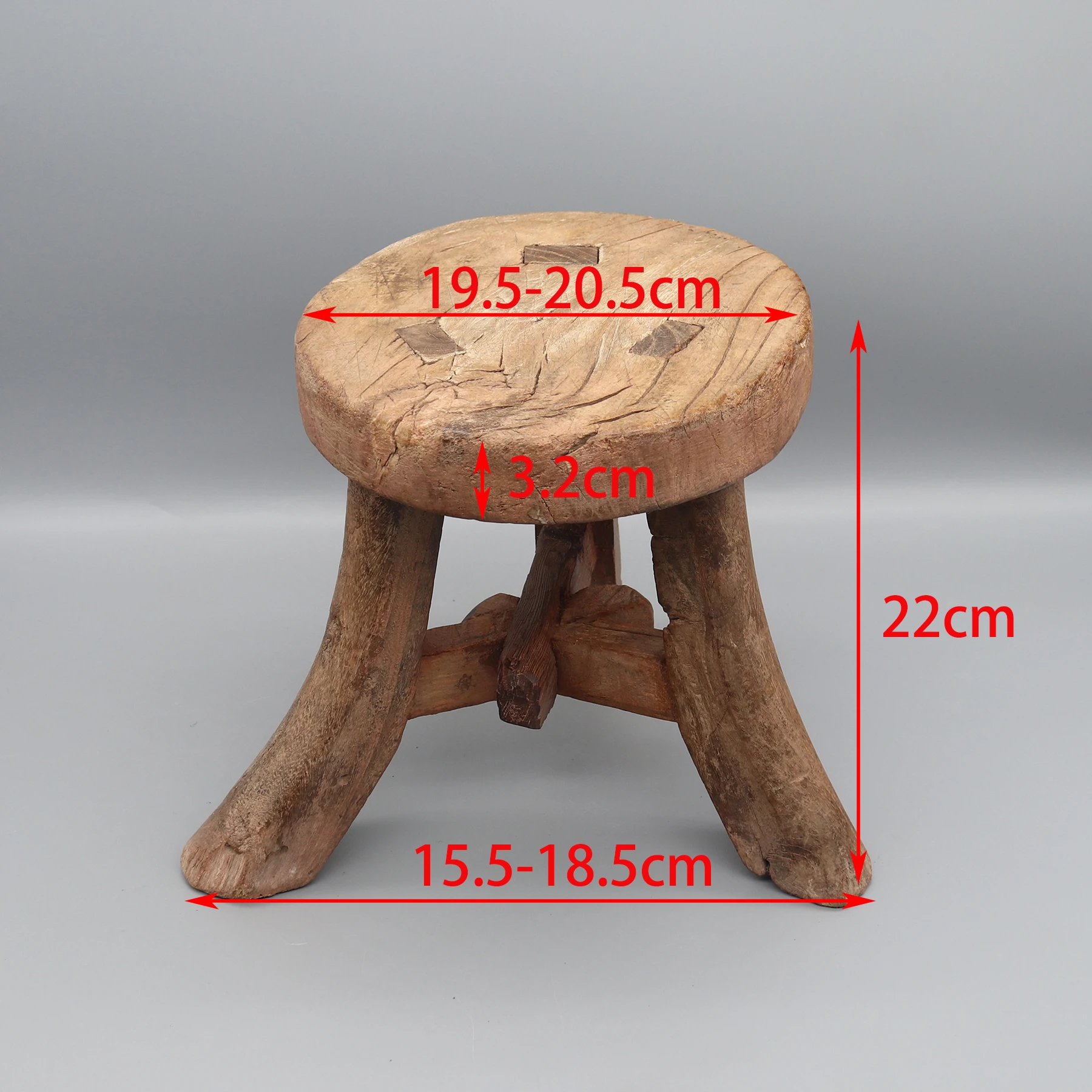 Round Wooden Stool, Mortise and Tenon Jointed Stool, Chinese Antique