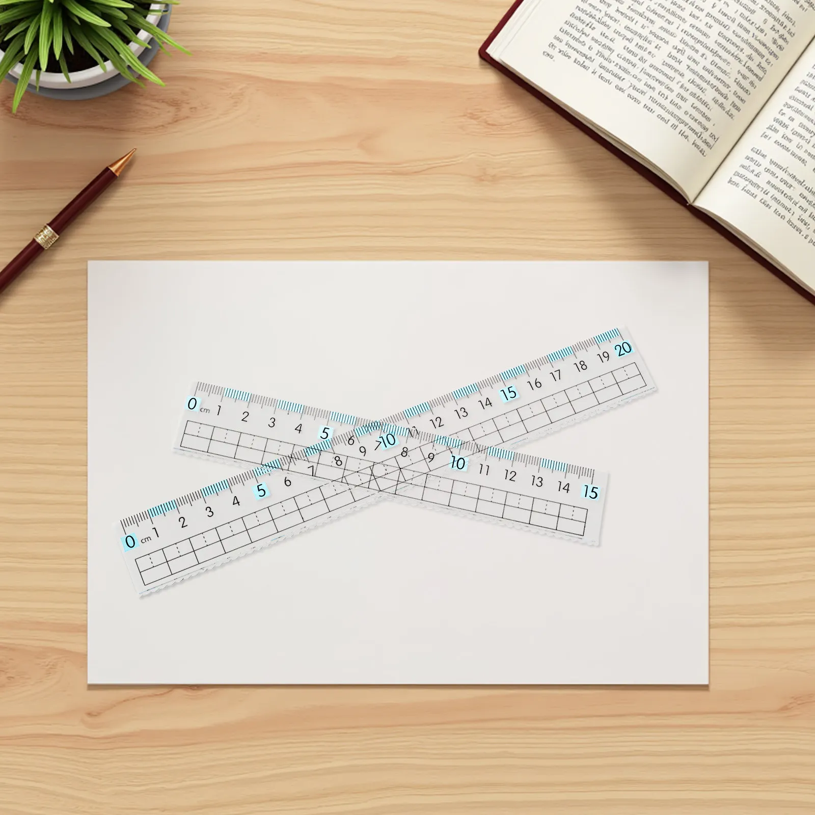 10Pcs Flexible Plastic Ruler Clear Metric Rulers 15Cm 20Cm Transparent Plastic School Straight Ruler Wavy Protection