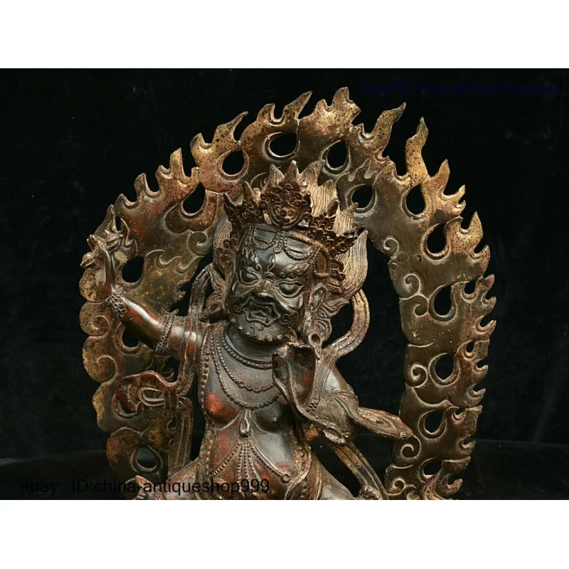 Collect China Tibetan Buddhism Bronze Mahakala Wrathful Deity Buddha God Statue