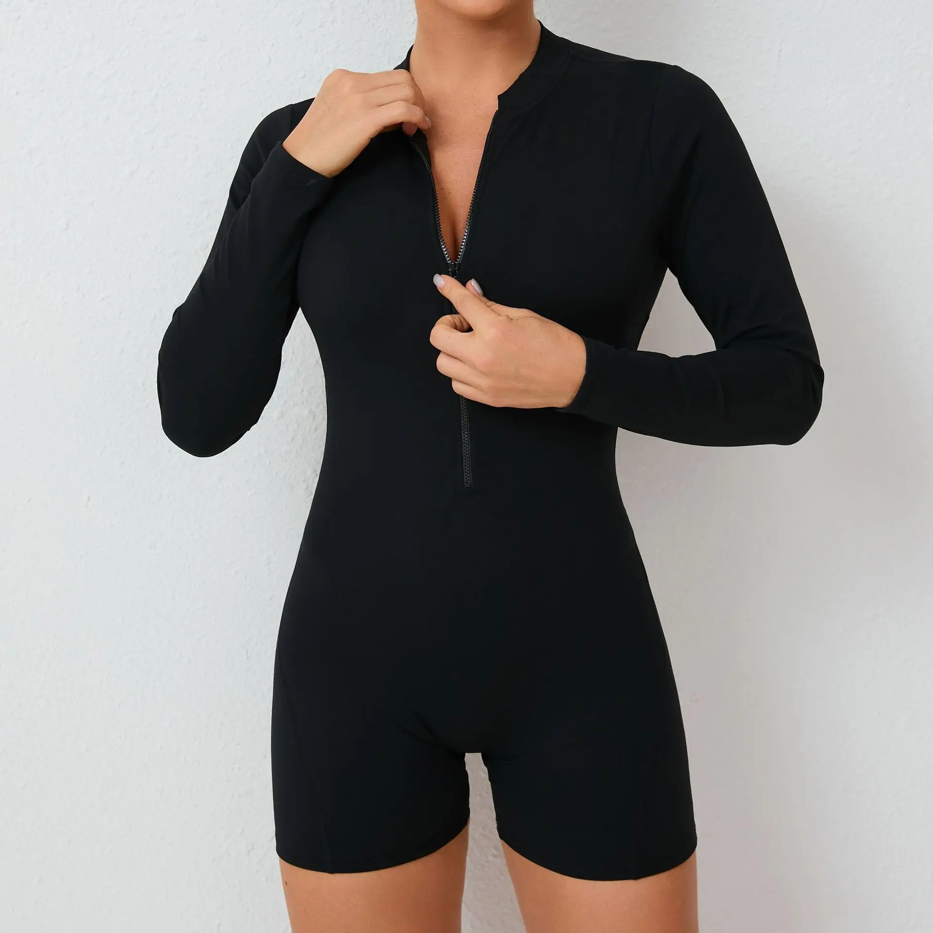 

Backless One Piece Yoga Set Suit Women Push Up Sports Jumpsuit Fitness Zipper Overalls Workout Rompers Gym Bodysuits Sportwear