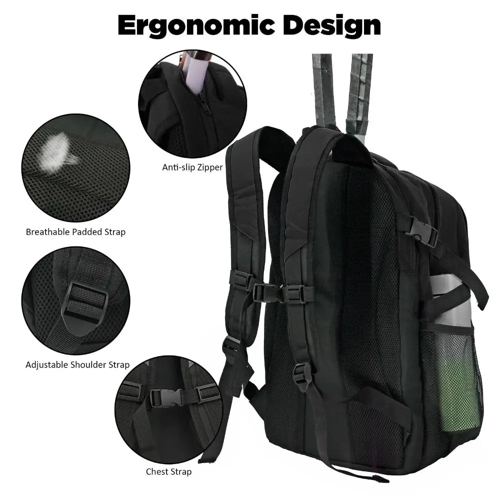 حقيبة تنس ذات سعة كبيرة، حقيبة ظهر مضرب تنس مقاومة للاهتراء وقابلة للتنفس، حقيبة ظهر لكرة السلة