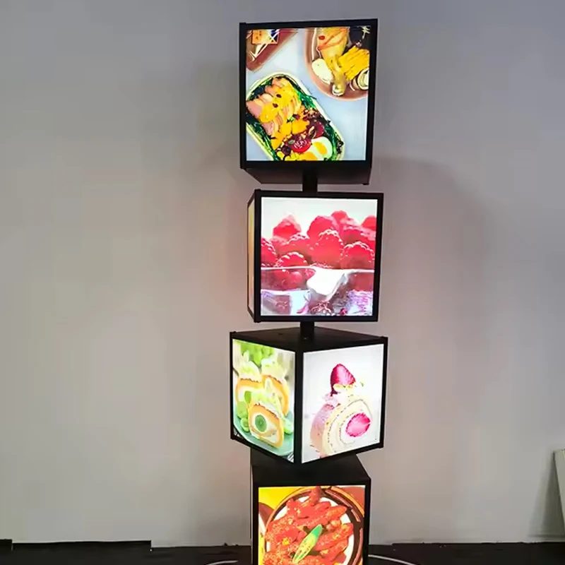 

Outdoor waterproof independent four-layer acrylic rotating advertising light box menu board