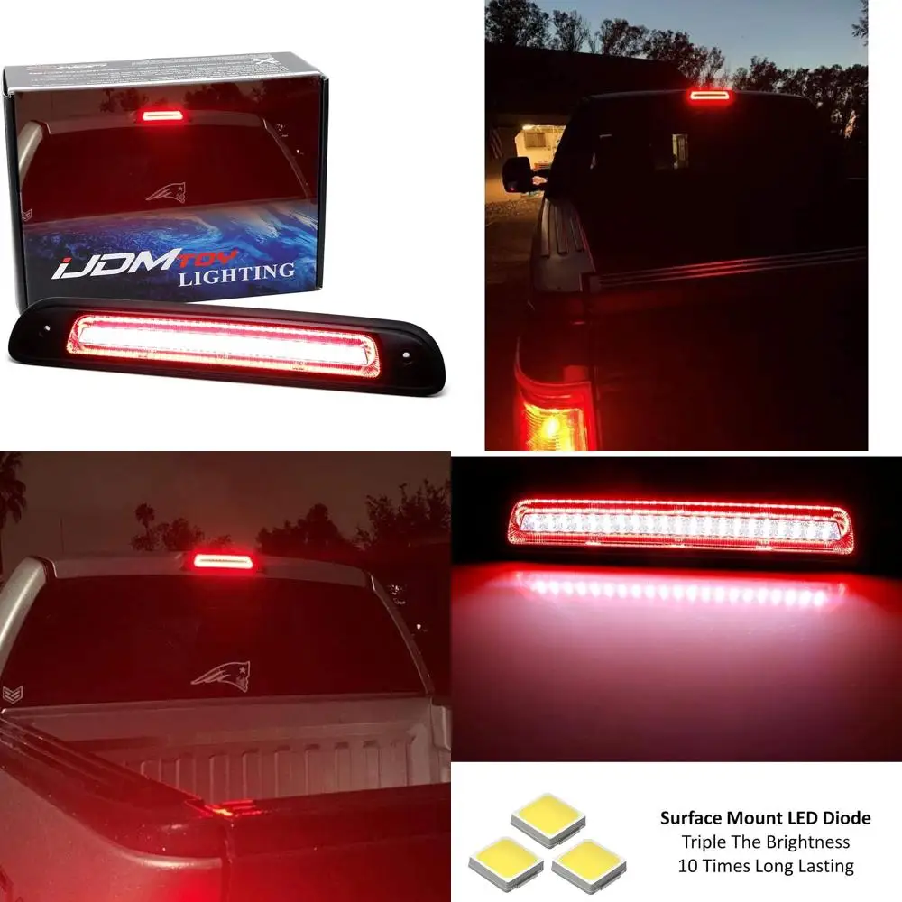 

Strobe LED High Mount Third Brake Light for 2000-2006 Toyota Tundra Gen 1, Dark Red Lens Race Car Style
