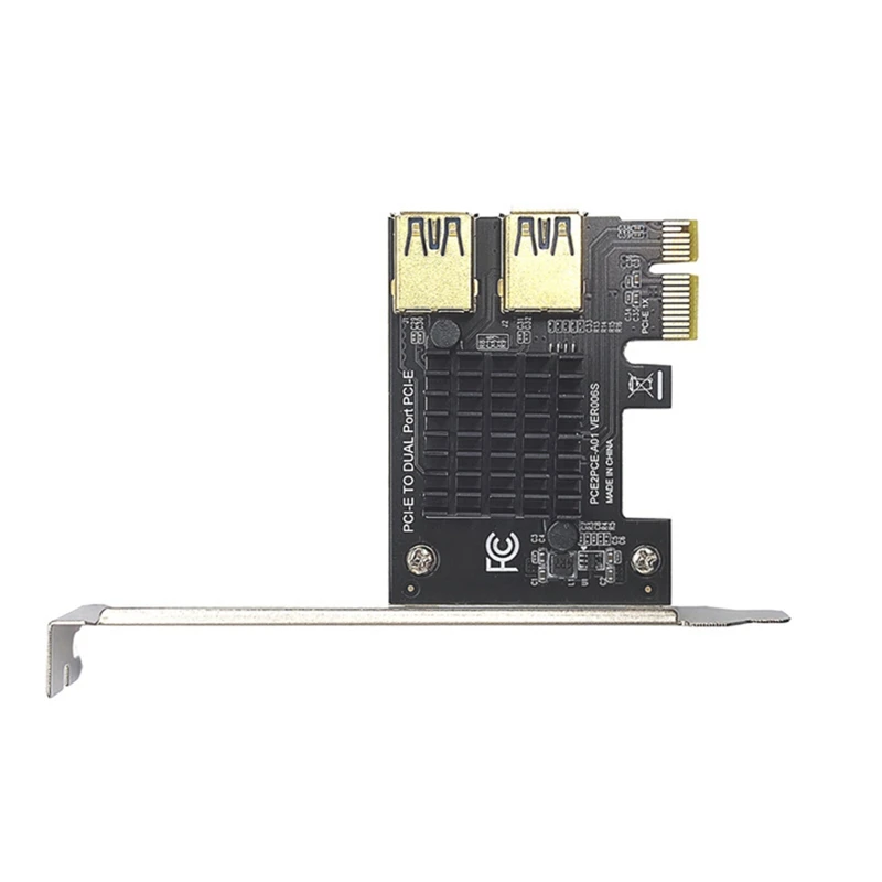 Tarjeta elevadora Top-PCI-E PCIE 1 a 2 USB 3,0 multiplicador Hub Riser para tarjeta de vídeo Riser PCI Express X1 para minería de Bitcoin