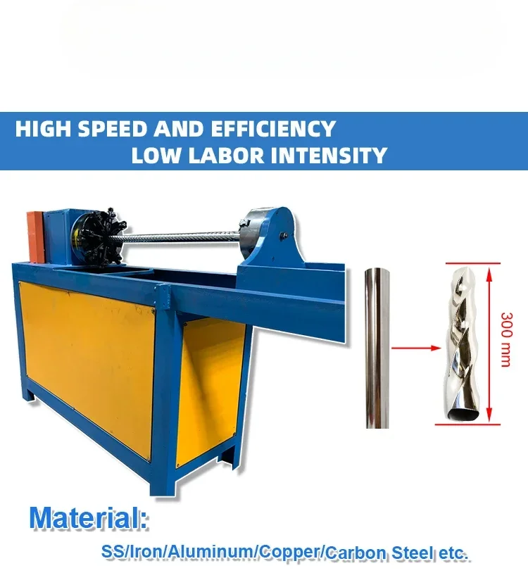 Carbon steel curtain rod making pipe threading machine for twisting tube