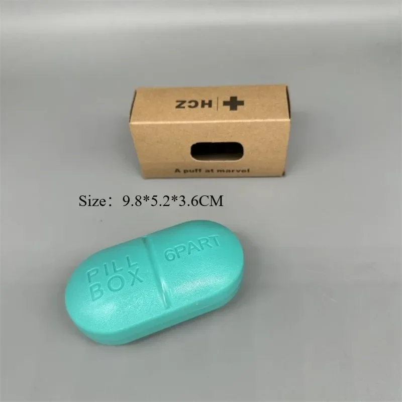 Portable Carry-on Mini Capsule Medicine Box with 6+4 Grids - Travel Size First Aid Health Organizer