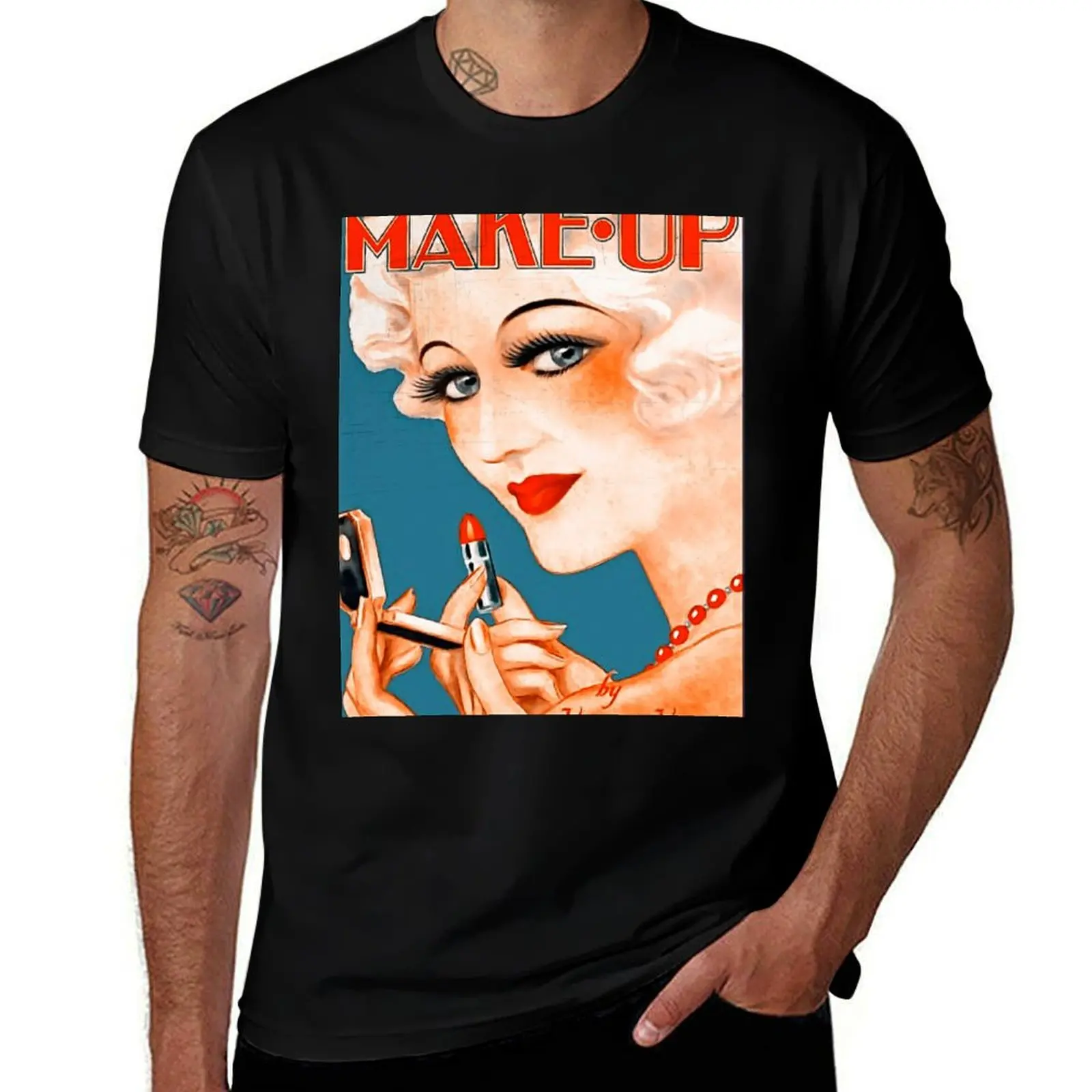 1920's Lipstick Ad. T-Shirt plain shirts graphic oversized graphic tee graphic t shirt vintage mens designer clothes