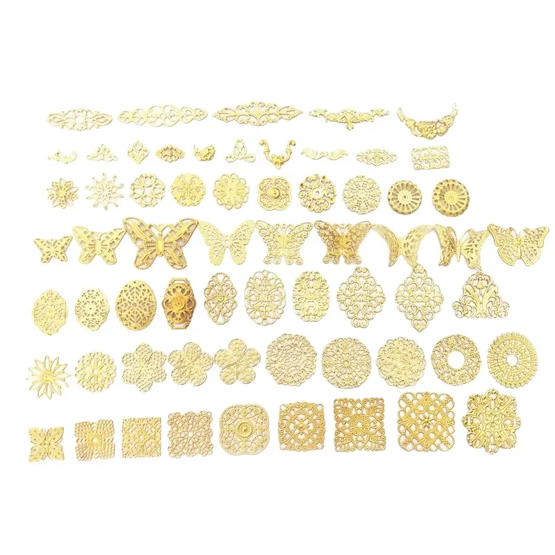 

Филигранная фурнитура BoYuTe смешанных стилей, металлическая латунная штамповка, бабочка, цветок, филигранная фурнитура «сделай сам», ювелирные аксессуары ручной работы