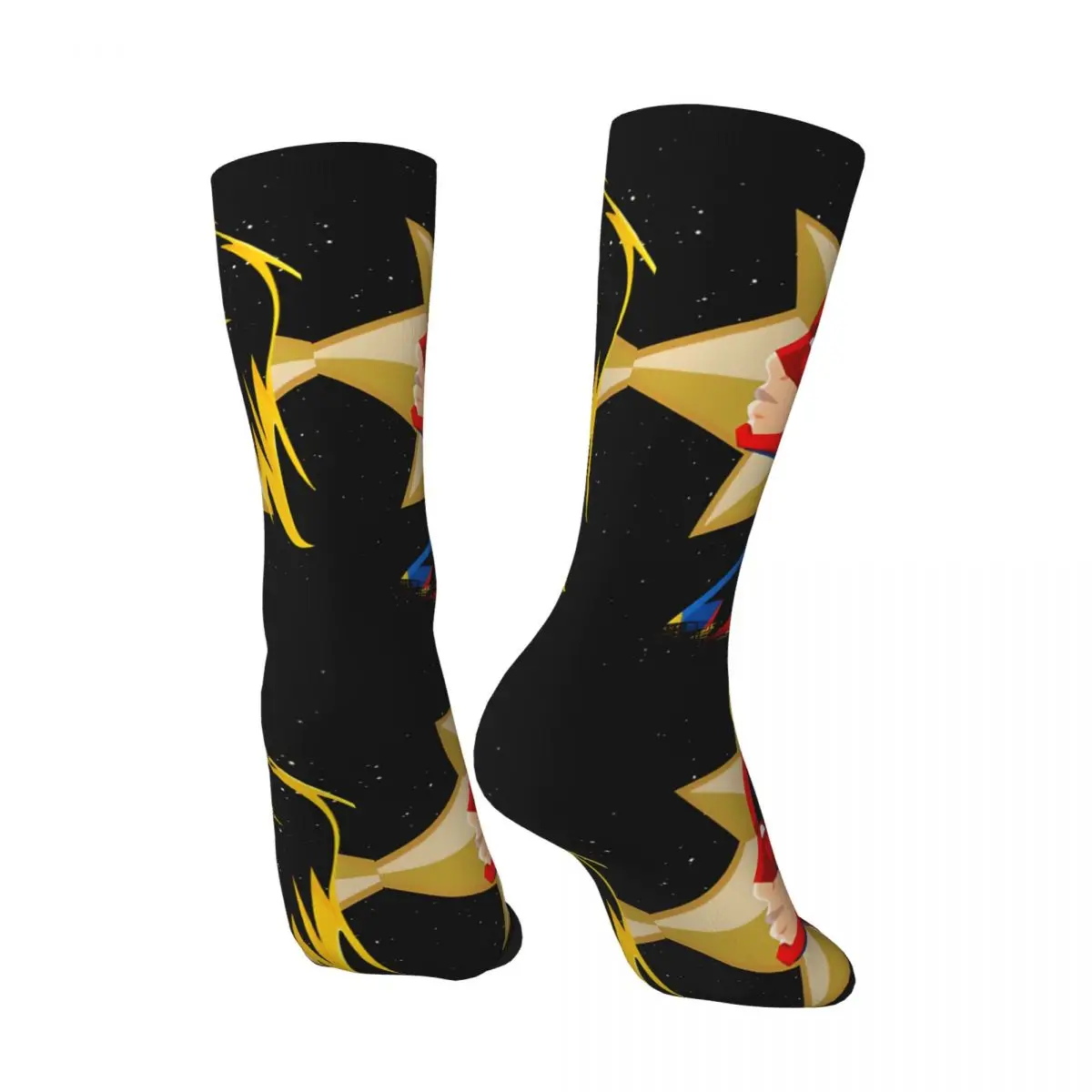 Hip Hop Vintage Captain Crazy Men's compression Socks Unisex Captain Marvel Street Style Pattern Printed Funny Novelty Happy