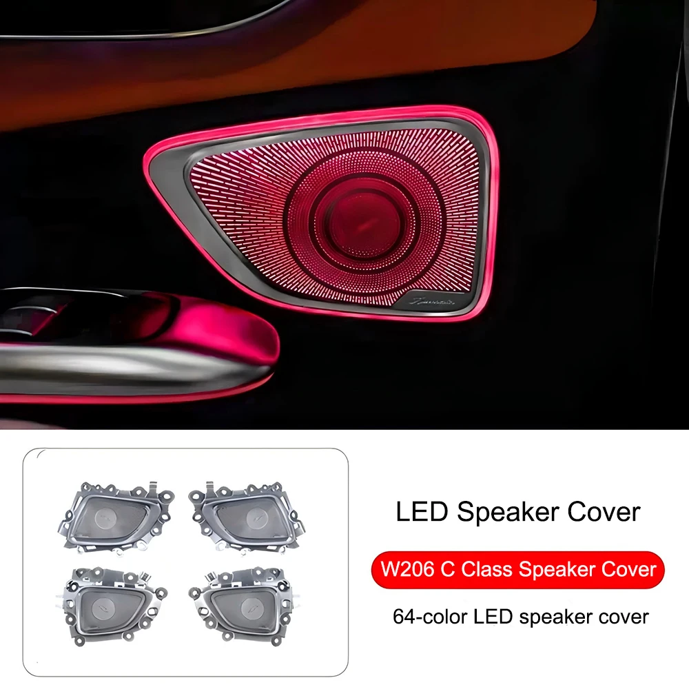 64 color led midrange speaker cover for Mercedes Benz C-class GLC w206/x254 midrange speaker cover led ambient light auto parts