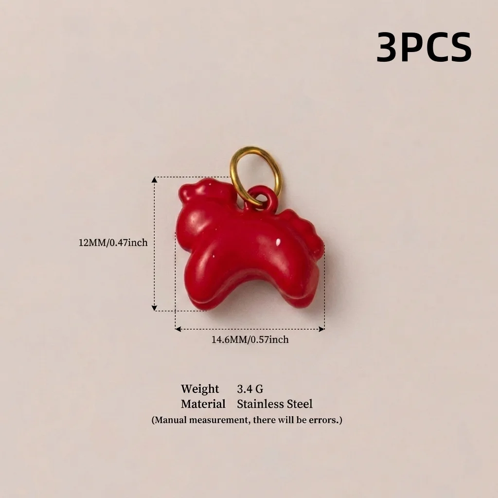 3 Stück einfache und beliebte neue Tier-Serie Anhänger mit Pony, Löwe, Hund, Giraffe zum Selbermachen für Schmuck. – Detail 6