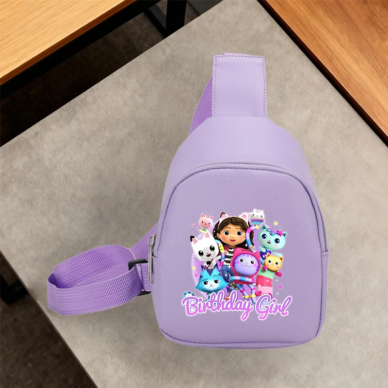 

Gabby Dollhouses Soft PU Leather Shoulder Bag Children Kawaii Waterproof Small Messenger Bag Cartoon Crossbody Bags Phone Bags