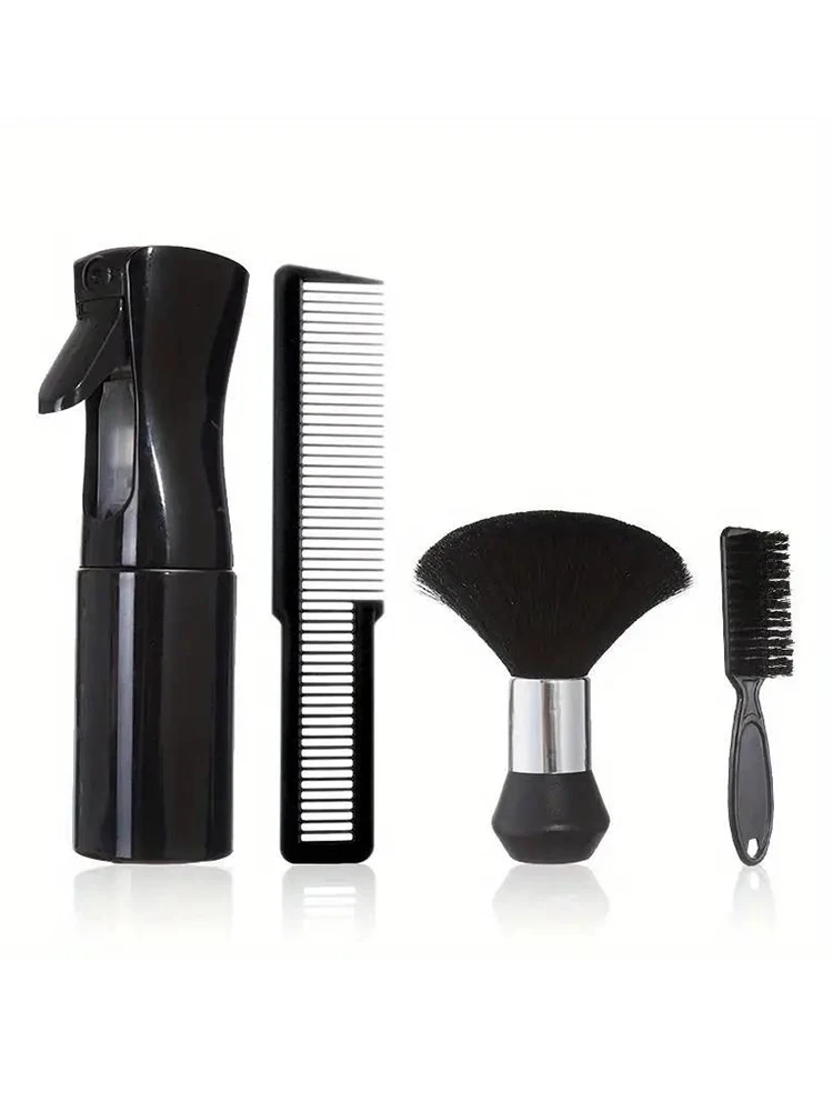 4 stücke Professionelle Barbershop Werkzeuge Spray Flasche Kamm Nylon Borsten Bart Pinsel Haar Reinigung Pinsel Salon Styling Zubehör