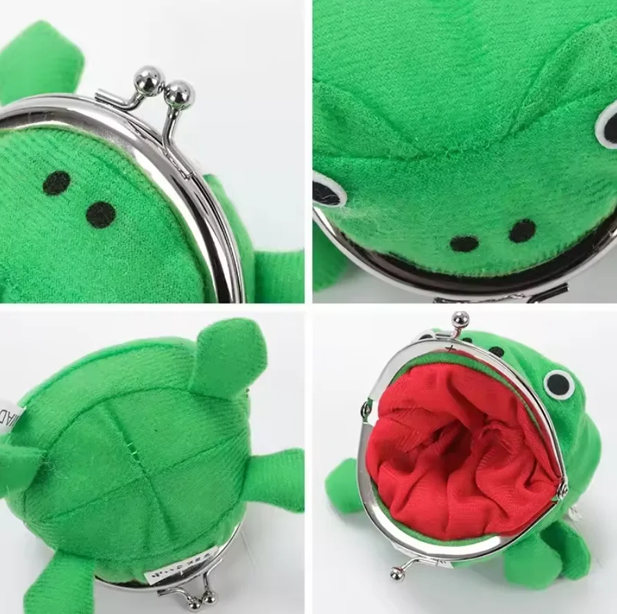 1Pcs Frog-shaped Flannel Coin Purse, Cute Soft Fabric Storage Bag, Portable Mini Pouch for Coin Card Key Daily Use