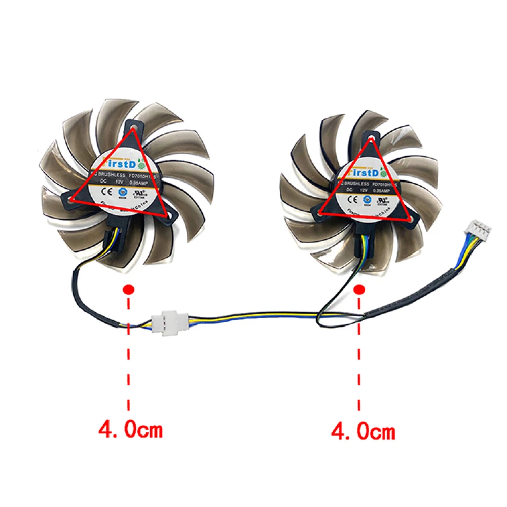 1 Pair Graphics Card Cooling Fans Replacement Accessories for GTX1050 1050ti RX460 DUAL Graphics Card