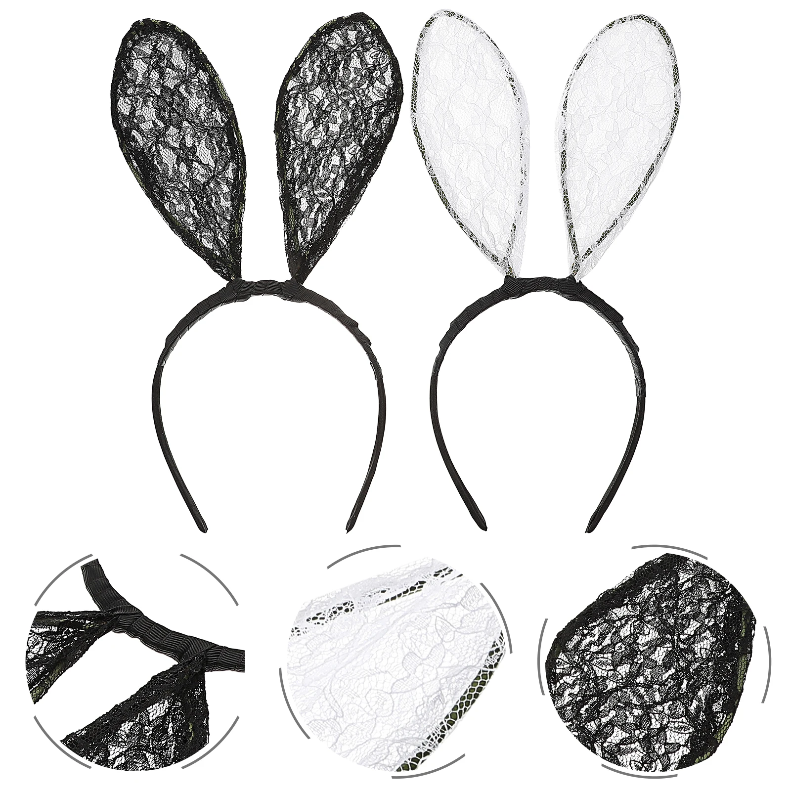 

2pcs Rabbit Ear Headb Lightweight Non Deformation Easter Headdress Bunny Hair Hoops Party Accessories Girls Child Hairstyling