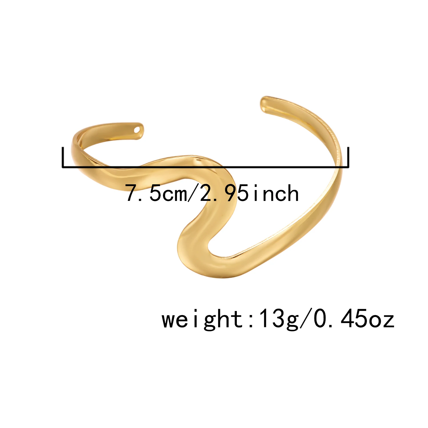 Minimalistisches Gold-Silbrig-Farben-Wellen-Armstulpen-Armband für Frauen, abstrakte Kurve, obere Armbinde, verstellbarer Armreif, Strandschmuck, Party – Detail 6