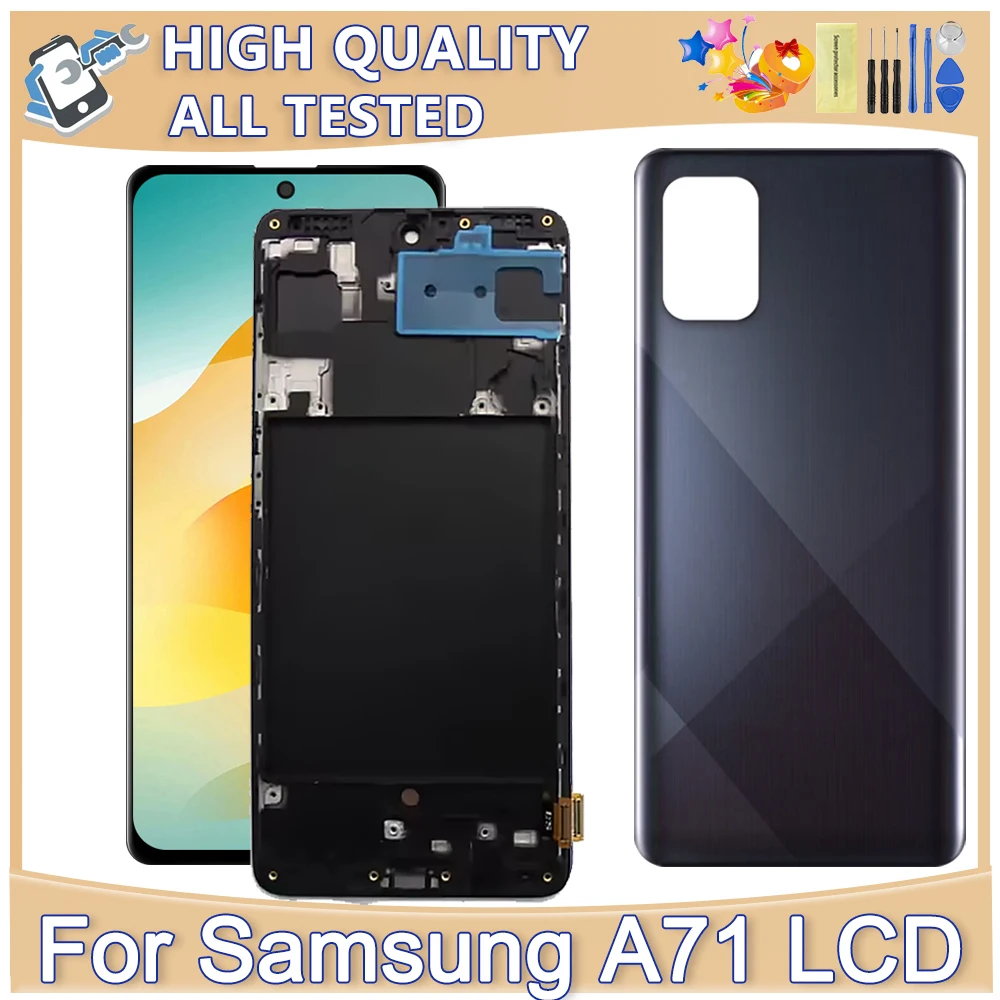 

6.7'' Super OLED For Samsung Galaxy A71 A715 LCD Touch Screen Digitizer Assembly Replacement Parts For SM-A715F/DS A715F LCD