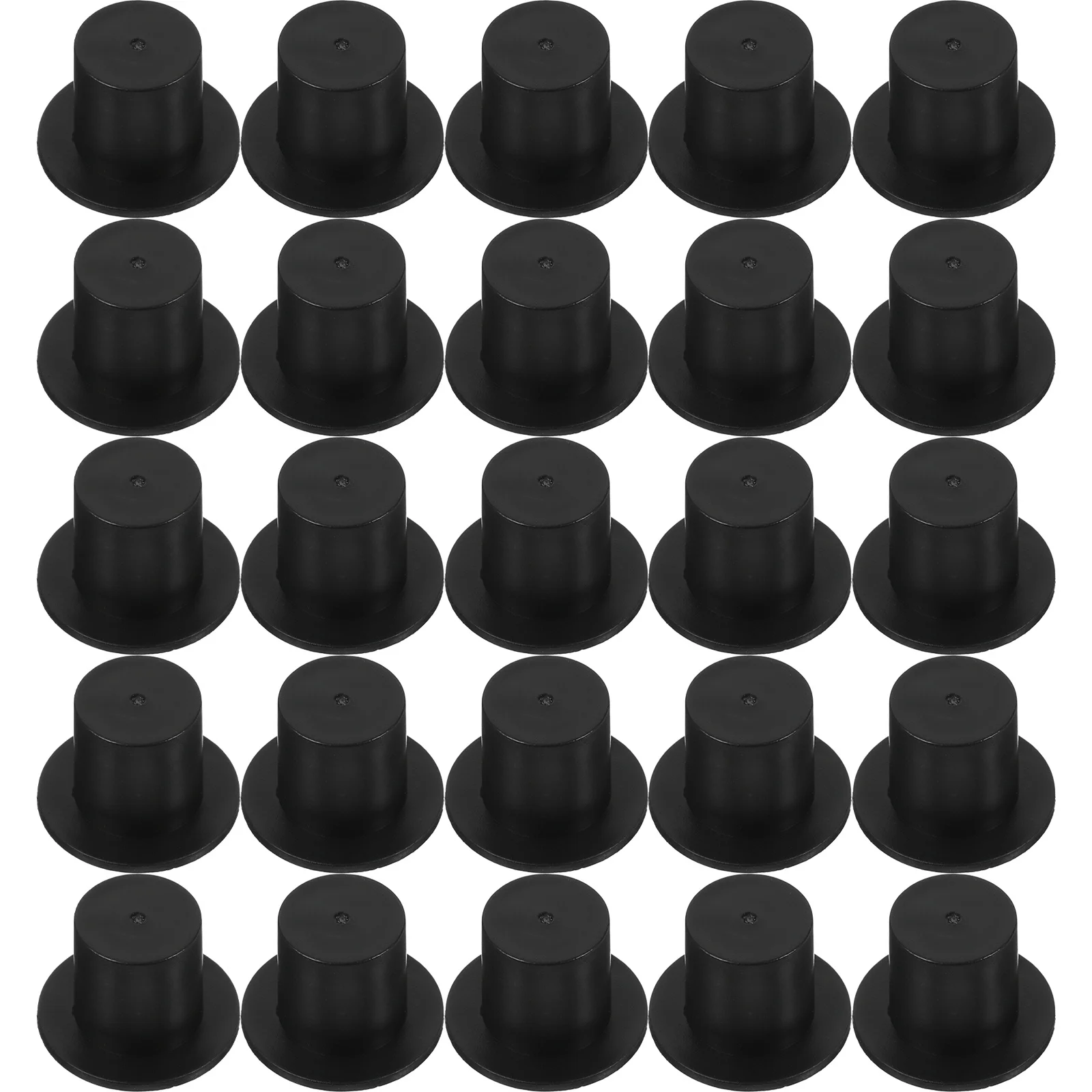 

100Pcs Plastic Mini Hat DIY Material for Bears Animals Craft Projects Christmas Decorations Cute Party Supplies Black