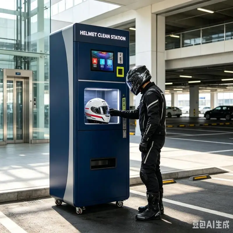 Customized Helmet Cleaning Vending Machine Intelligent Helmet Sanitizing Equipment Automatic Cleaning Drying Solution