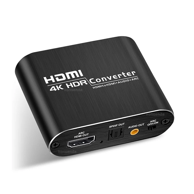 4K 60Hz HDMI ARC Audio Extractor 5.1 CH HDMI to Optical Toslink SPDIF + 3.5mm AUX Jack Stereo Audio Converter for PS4/5 HDTV DVD