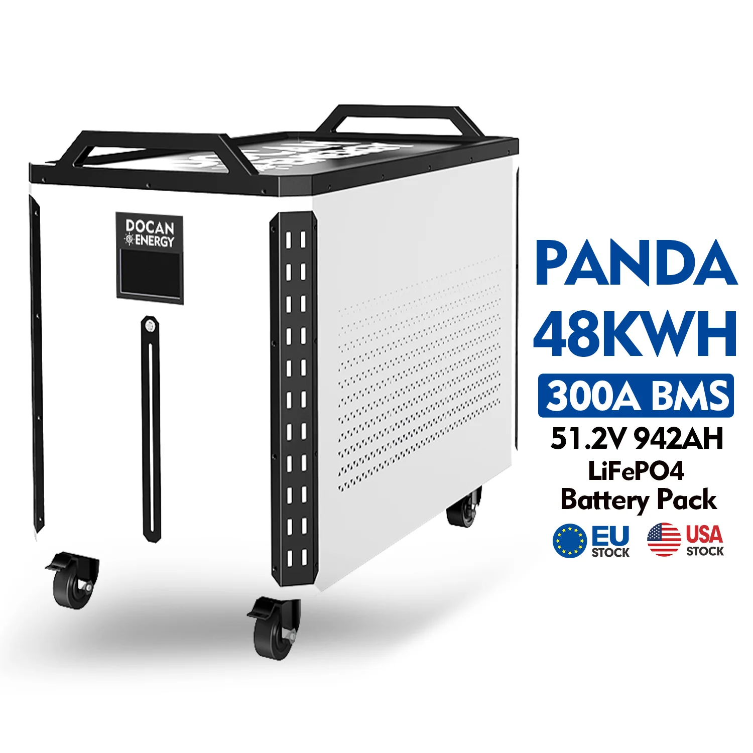46kWh 48kwh 50kWh Battery Pack 8000+ Cycles Solar Storage 900Ah 942Ah Ground Movable Battery Pack With 300A BMS