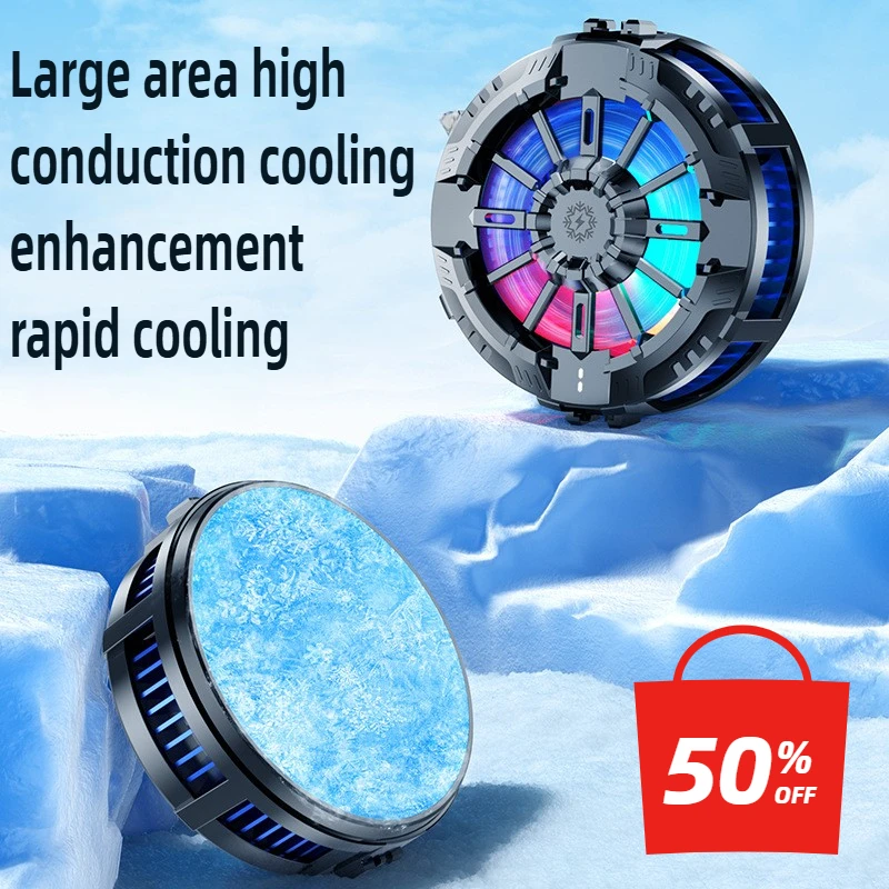 

X106 Back Clip Coooler Fan Radiator Magnetic Wireless Charger Phone RGB Light For Magsafe iPhone 16 15 14 13 12 Pro Max