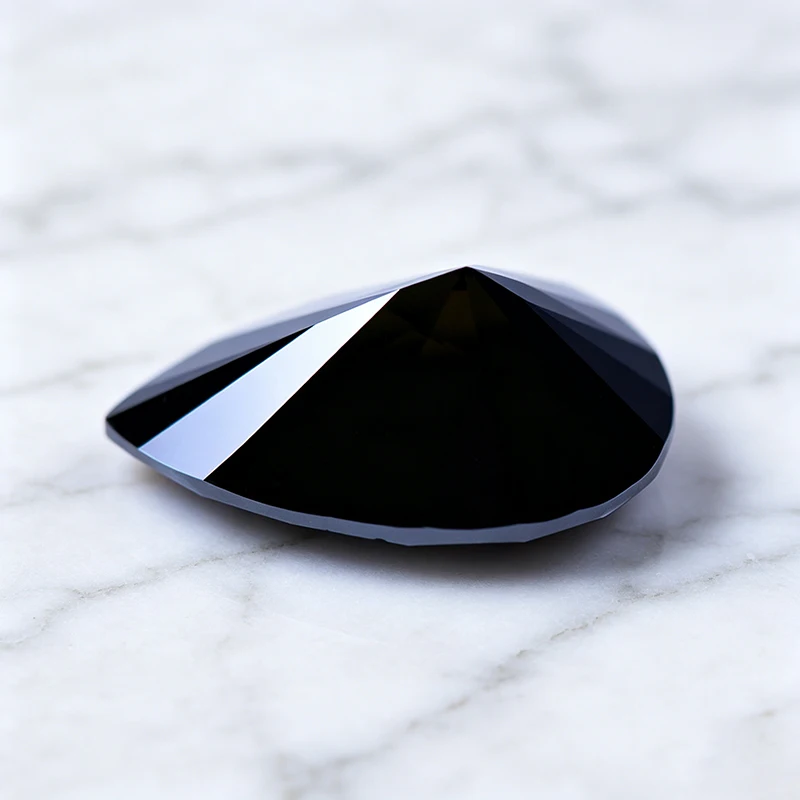 Moissanit-Stein in Birnenform, Schwarze Farbe, Edelstein für DIY-Schmuckherstellung, Besteht Diamanttester mit Zertifikat – Detail 2