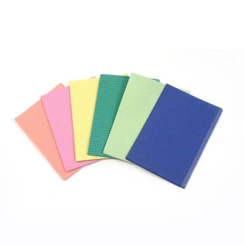 500PCS Disposable Dental Bibs 3-Layer Waterproof Dental Cloth, Single Color, Dental Napkins for Dentist Clinic and Oral Exam