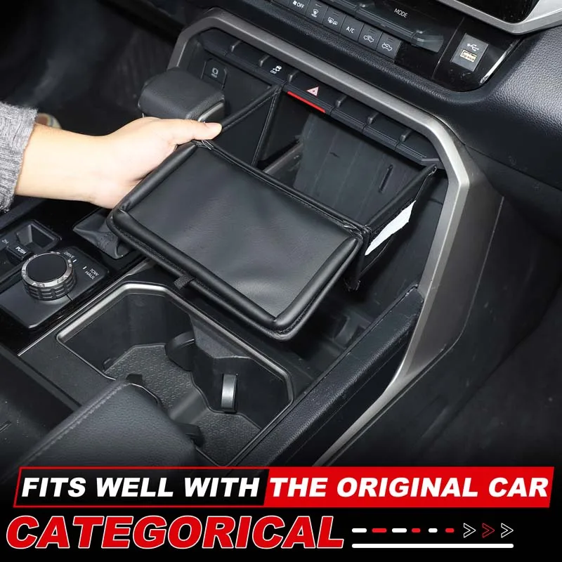 

For Toyota Tundra 2022-2026+ Oxford cloth black car center control gear storage partition car interior accessories