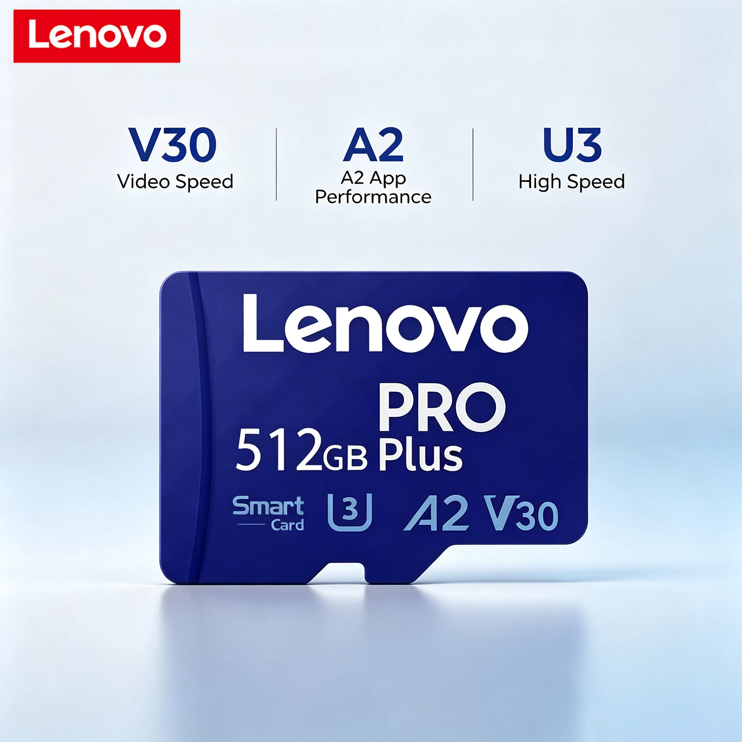 Lenovo High Speed Memory Card 128GB U3 V30 Micro SD Card 512GB Smooth 4K & Loop Recording Smart SD Card for Camera Dash Cam