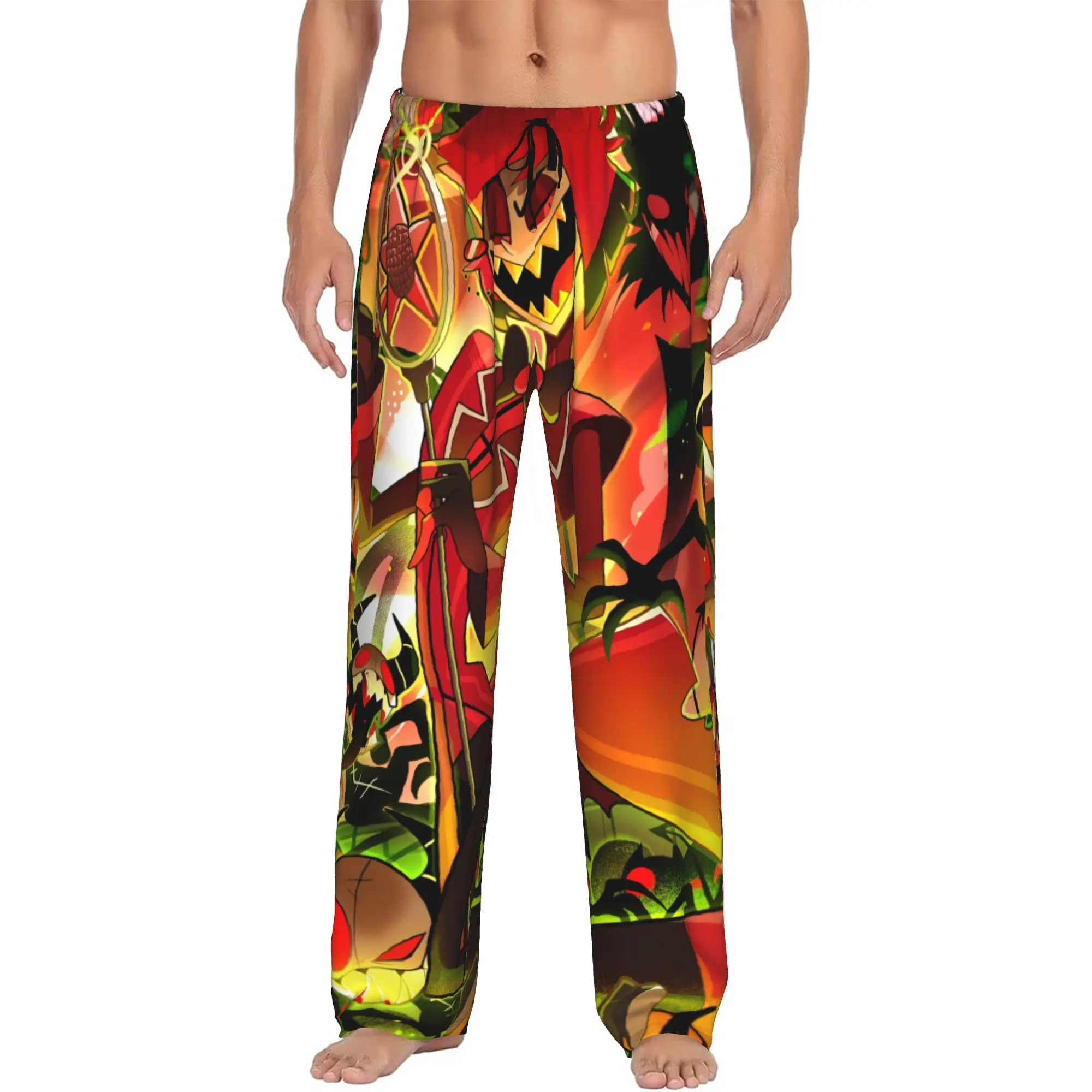 Custom Charlie Morningstar Anime Pajama Pants Men's Vaggie Angel Sleepwear Lounge Sleep Bottoms Stretch with Pockets