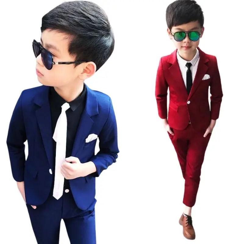 

New Years Boys Gentleman Suits for Wedding Or Birthday Party Dresses Suit Blazer Coat + Pant 2pcs Clothing Sets Children Costume