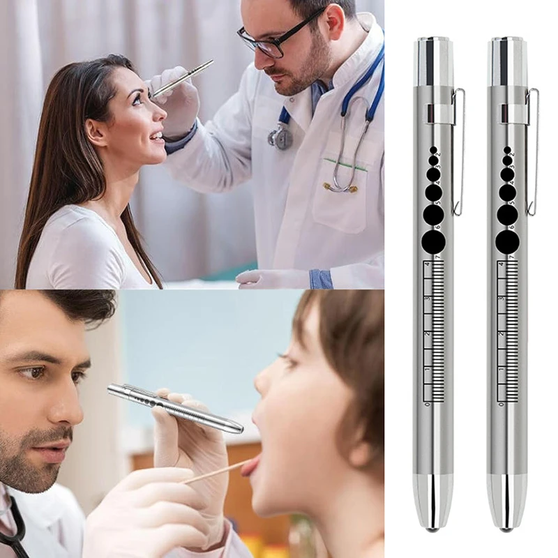 

LED Flashlight Work Light First Aid Pen Light Torch Lamp Pupil Gauge Measurement Portable Medical Pen Light Doctor Diagnosis