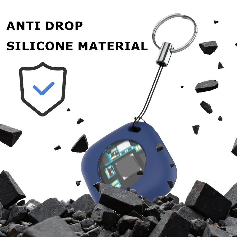 

Durable Silicone Skin Case For AppleAirTag - For Square Anti-loss Devices Includes Key Lanyard & Secure Loop
