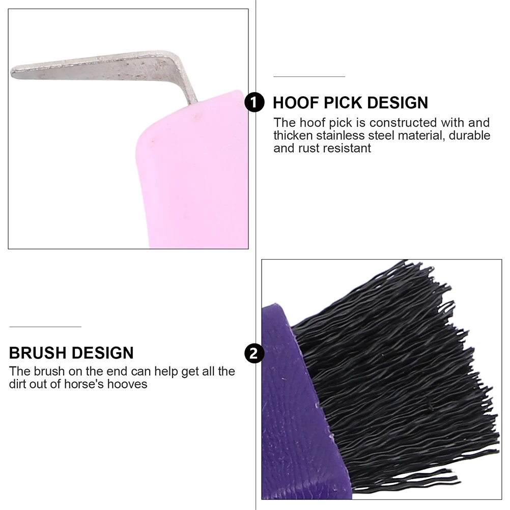 2 قطعة فرشاة اختيار حافر الحصان الدرجة العالية مادة PP Tpe 2in1 وظيفة أداة تهذيب الصخور إزالة أدوات تهذيب الحصان #1