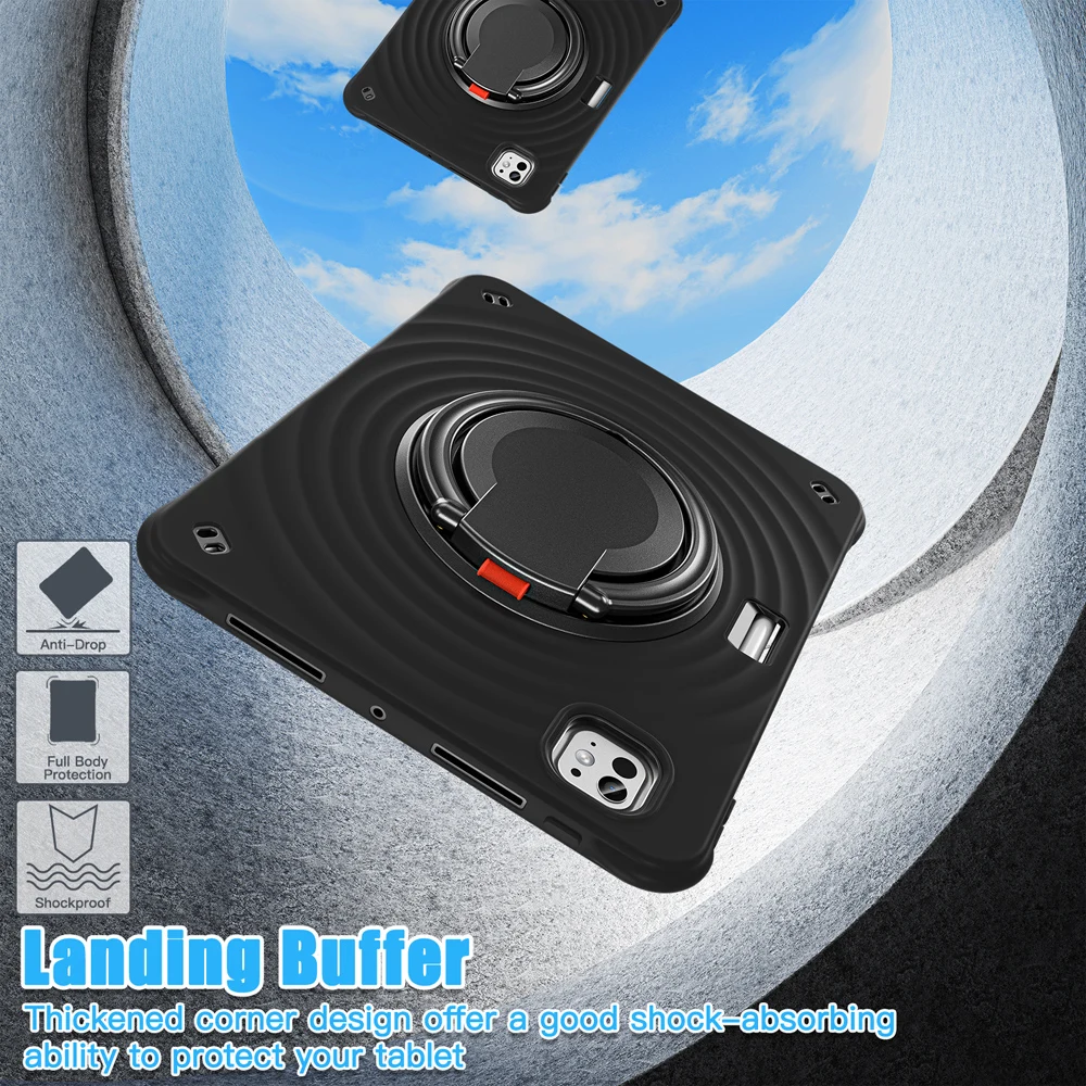 Rotation Stand Tablet Case For iPad Pro 2024 2025 11 13 Mini Air 3 4 5 6 7 8 9 10th Generation 10.2 10.9 12.9 inch Handle Cover