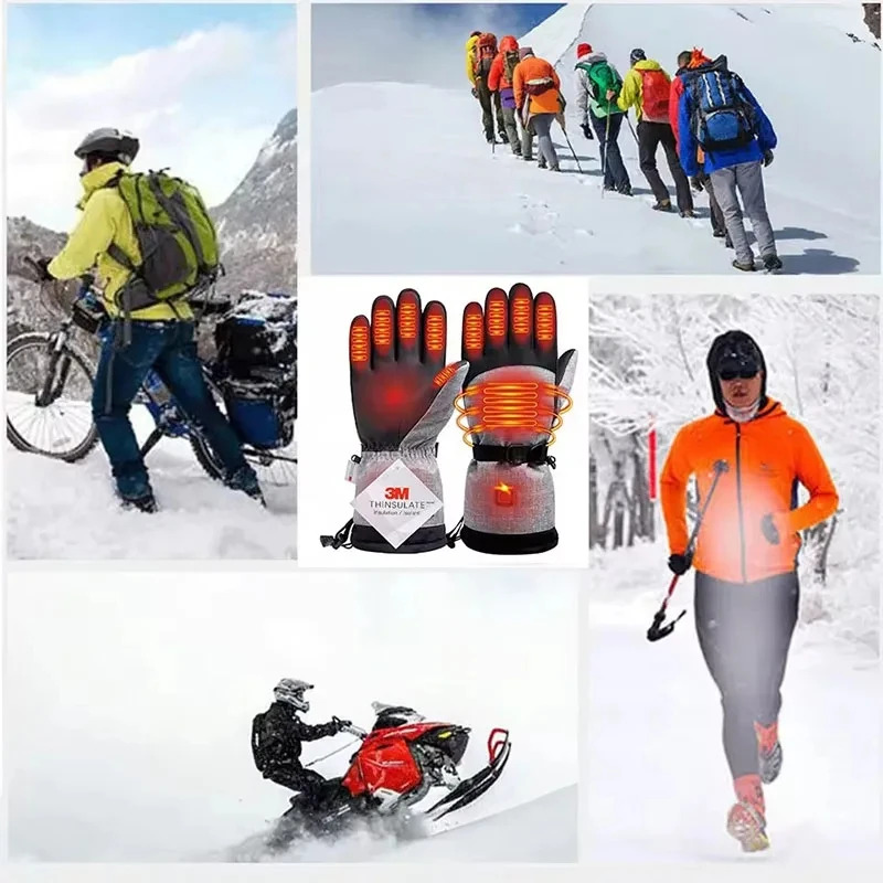 

Outdoor Heating Gloves With Battery Box Winter Cycling Skiing Touch Screen Waterproof Gloves Cycling Skiing Hunting Warm Gloves