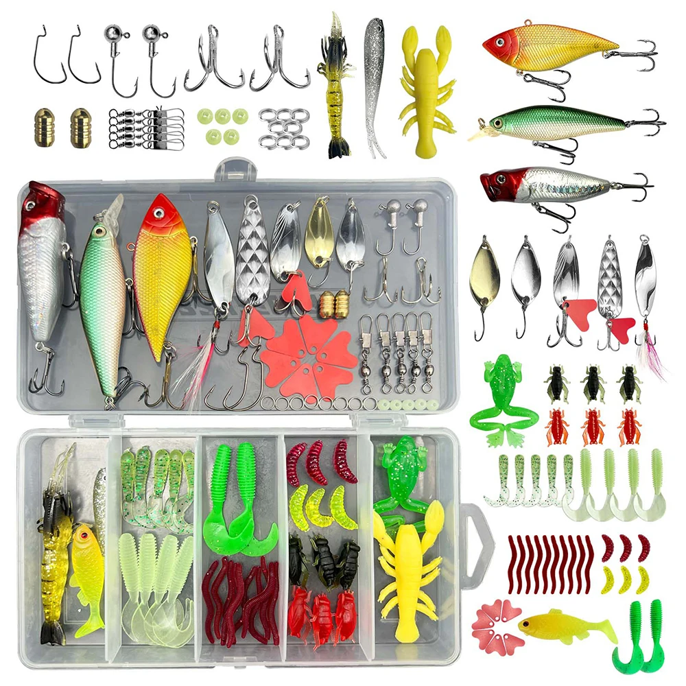 

18/33/78pcs Fishing Lure Set Mixed VIB Lure Kit Soft Hard Jig Spoons Lure Minnow Popper Hooks All Fishing Tackle Accessory Pesca