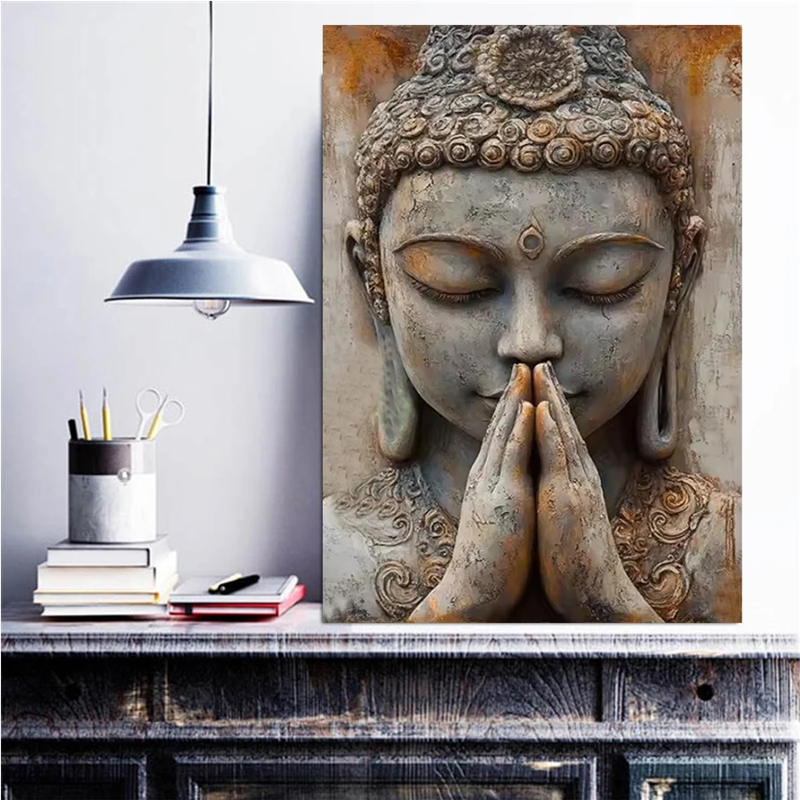 

Статуя Будды молитвенная DIY алмазная живопись искусство Алмазная мозаика полная дрель вышивка крестиком подарок ручной работы хобби домашний декор