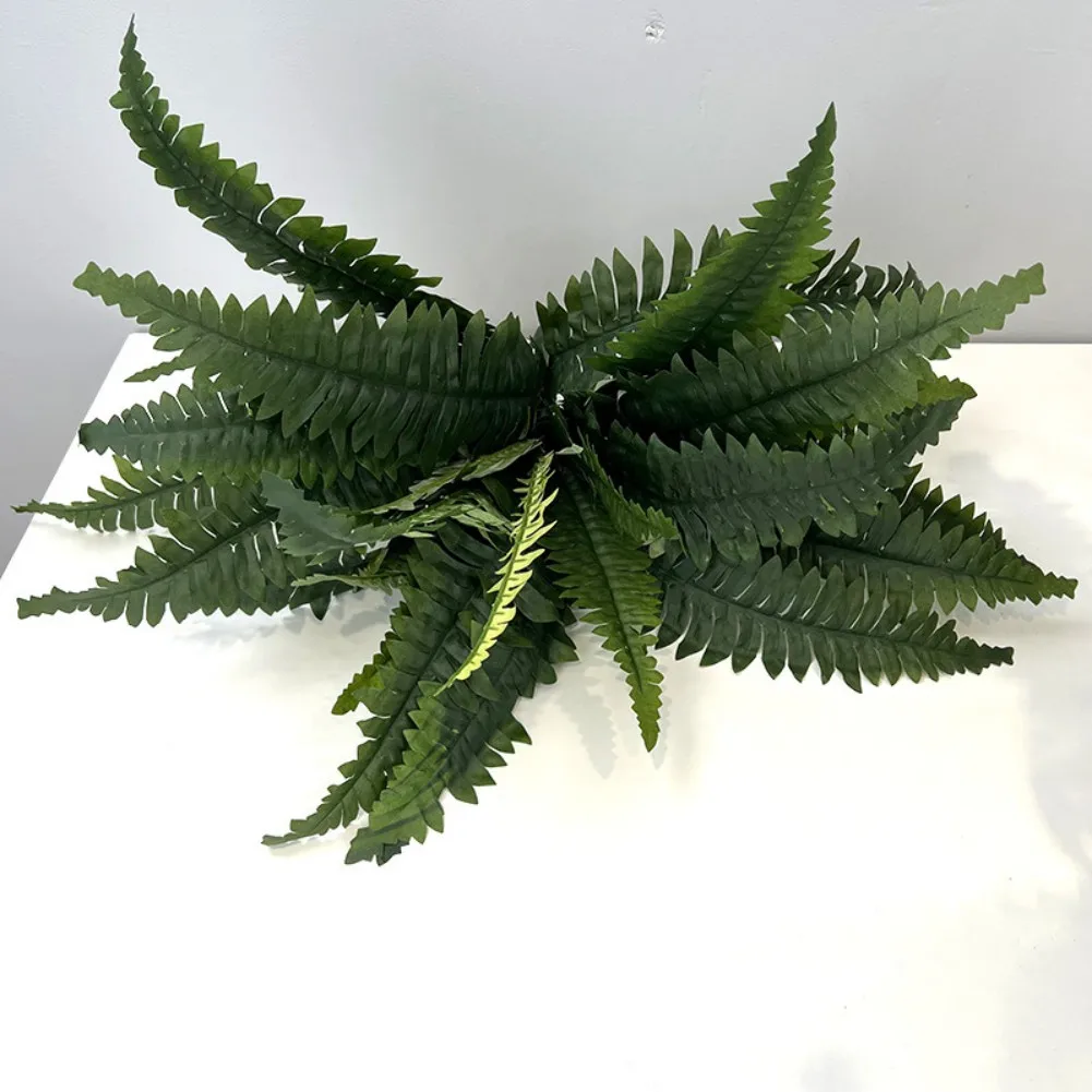 2PCS Artificial Fern Potted Plant  for Outdoors & Indoor Faux Boston Fake Fern Bush Plant in Pot for Patio Garden F