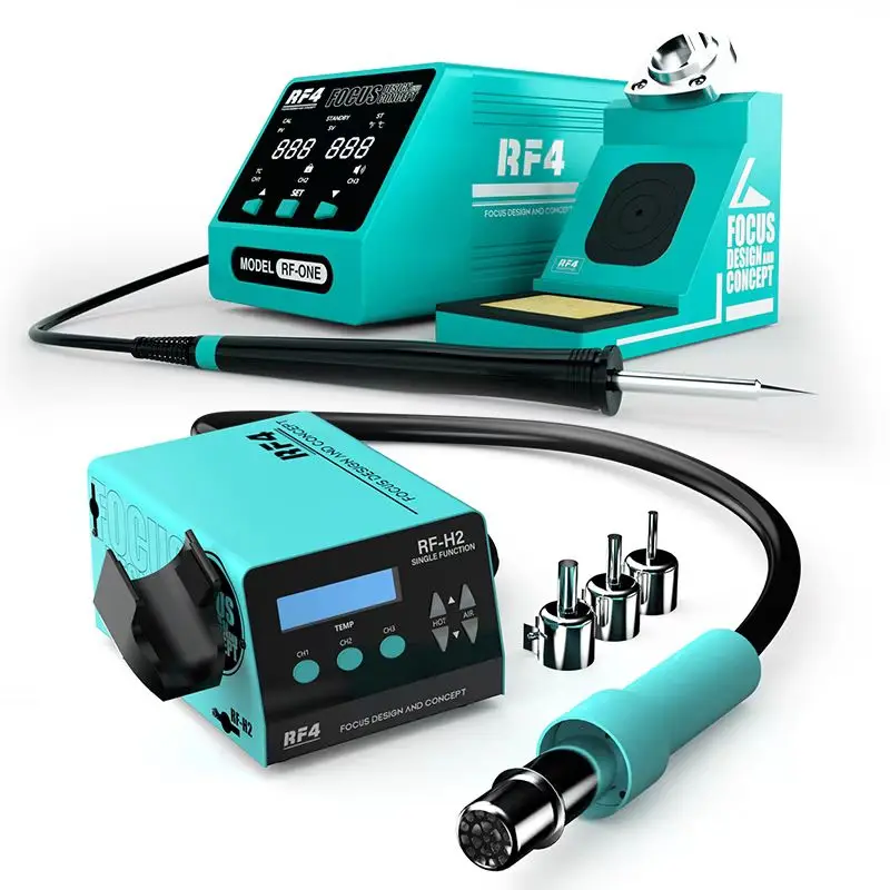 RF4 LED Digital Soldering Station Hot Air Gun Rework Station Electric Soldering Iron Phone PCB IC SMD BGA Welding  Repair Tool