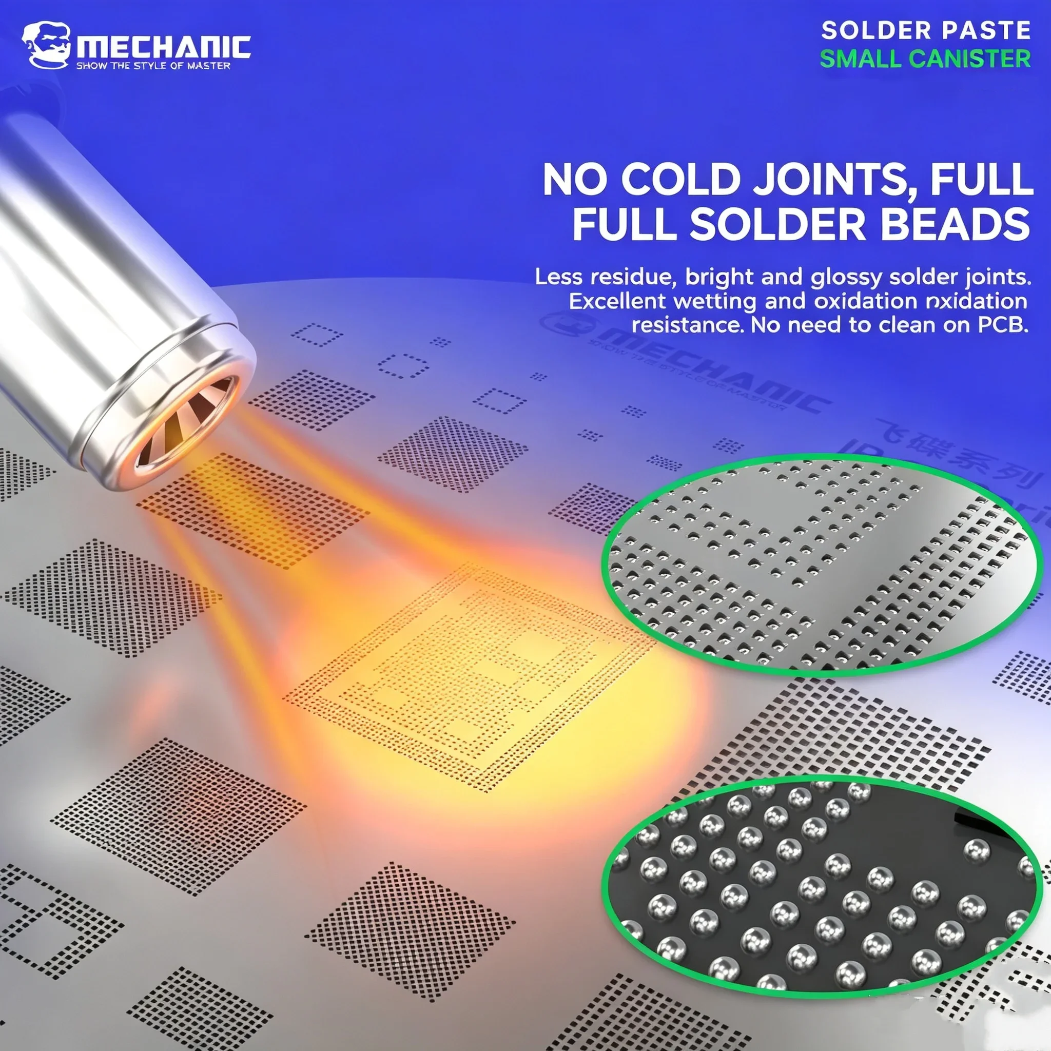 MECHANIKER 183 ℃ 217 ℃ Lötzinnpaste Lötfarbe Sn63/Pb37 Bleifrei für Handy-IC CPU BGA SMD LED PCB Schweißwerkzeuge – Detail 4