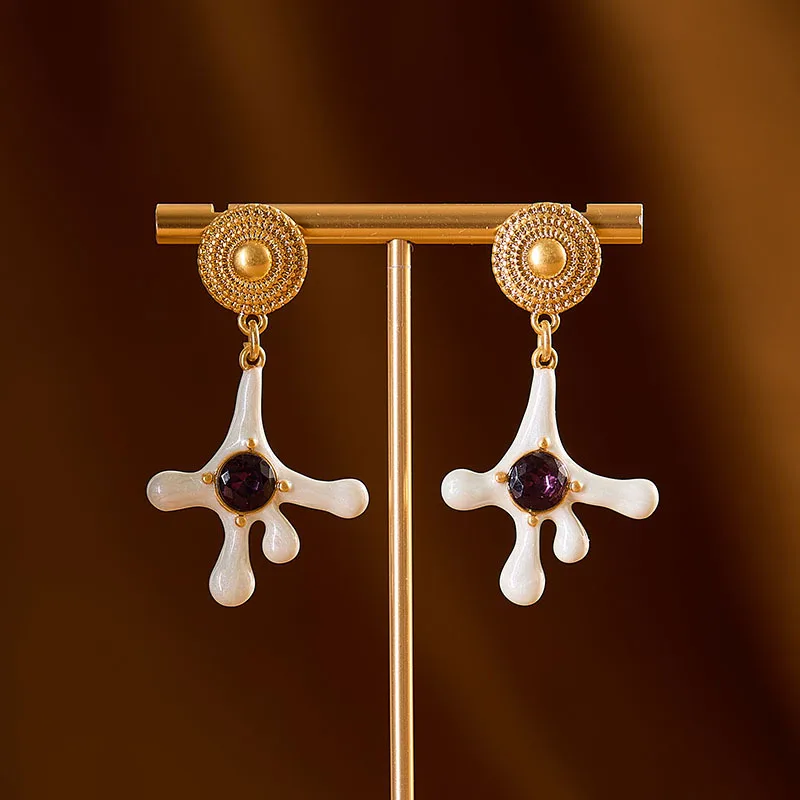 Prince Charming flower earrings temperament sweet and elegant ins Internet celebrity cute colored flower exaggerated Internet