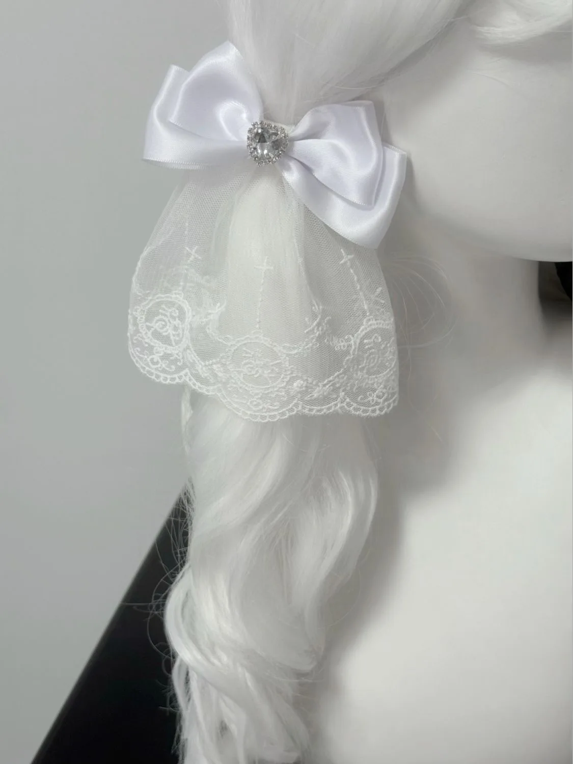 Lolita – ruban en Polyester pour femmes, dentelle, strass, grand nœud papillon, épingle à cheveux, personnalité de la mode, pince à cheveux pour mines terrestres douces et mignonnes