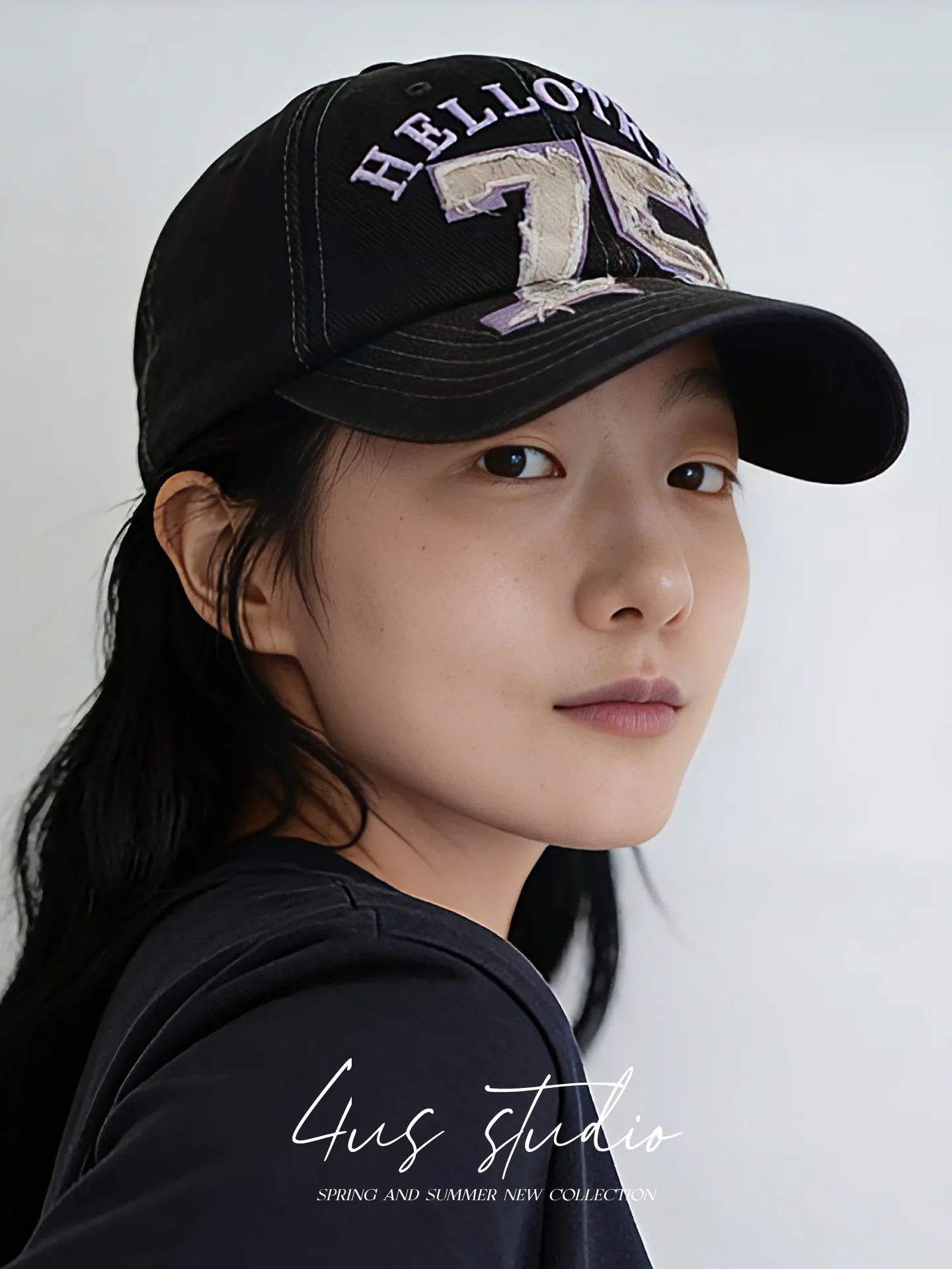 Vintage heavy-duty baseball cap for women, street style couple's versatile letter-embroidered cap for men