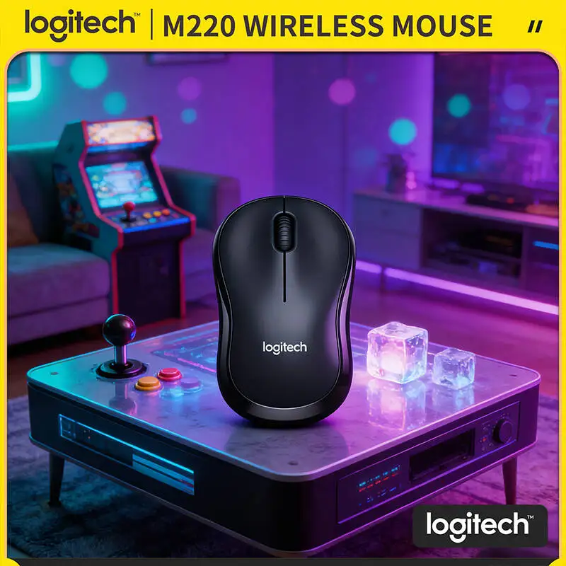 

Беспроводная мышь Logitech M220 с бесшумными кнопками, 18 месяцев автономной работы, USB-приемник, 3 кнопки, радиус действия 10 м, для офиса и дома, повседневный инструмент
