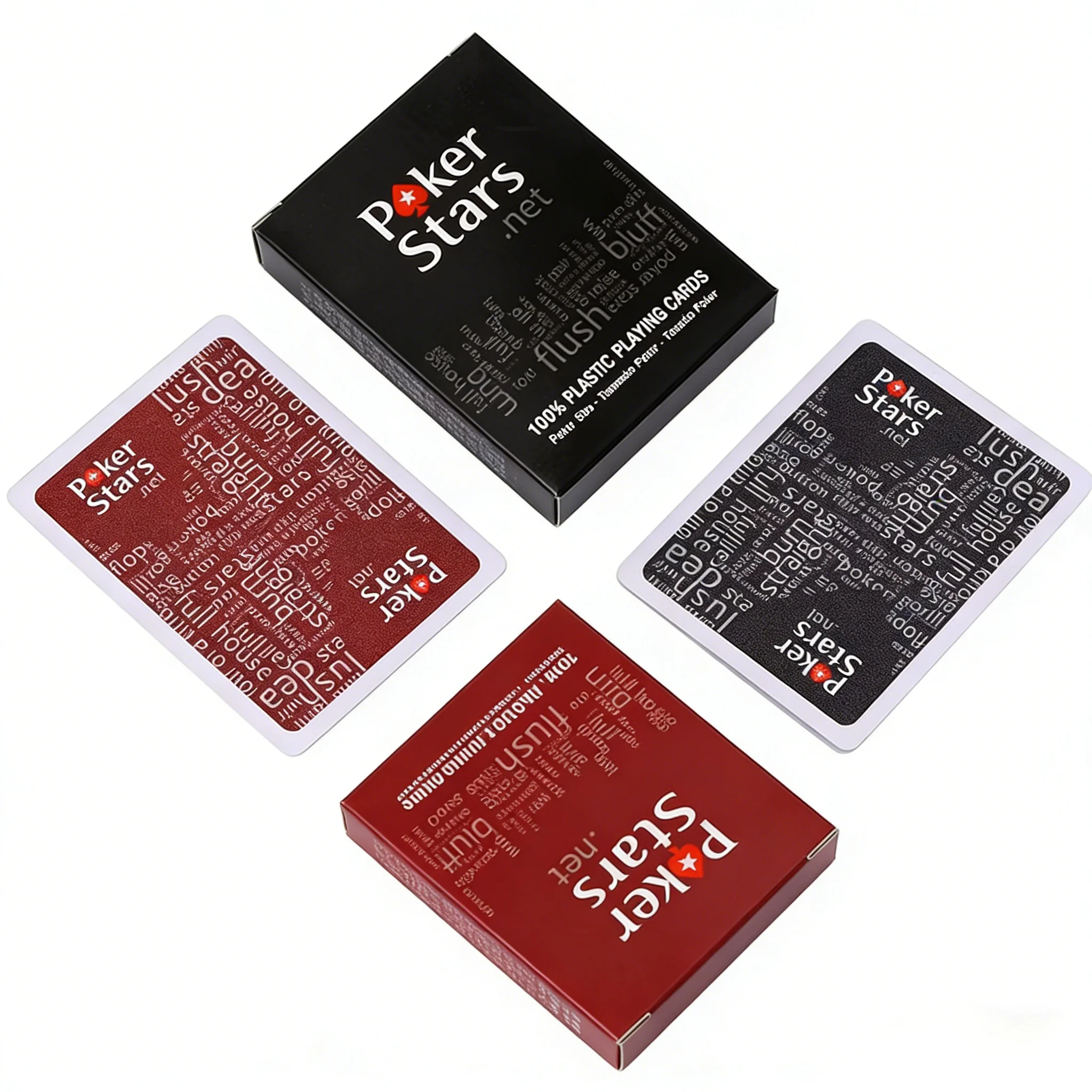 

Профессиональные водонепроницаемые пластиковые игральные карты для покера и семейных игр, красно-черные колоды, ПВХ